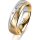Ring 18 Karat Gelbgold/950 Platin 5.5 mm l&auml;ngsmatt 5 Brillanten G vs Gesamt 0,065ct