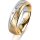 Ring 18 Karat Gelbgold/950 Platin 5.5 mm sandmatt 5 Brillanten G vs Gesamt 0,065ct