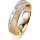 Ring 18 Karat Gelbgold/950 Platin 5.5 mm kreismatt 5 Brillanten G vs Gesamt 0,065ct