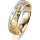 Ring 18 Karat Gelbgold/950 Platin 5.5 mm diamantmatt 5 Brillanten G vs Gesamt 0,065ct