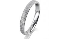 Ring 14 Karat Weissgold 3.0 mm kristallmatt