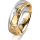 Ring 18 Karat Gelbgold/950 Platin 6.0 mm diamantmatt 1 Brillant G vs 0,025ct