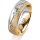 Ring 18 Karat Gelbgold/950 Platin 6.0 mm kristallmatt 1 Brillant G vs 0,035ct