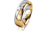 Ring 18 Karat Gelbgold/950 Platin 6.0 mm poliert 3...