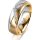 Ring 18 Karat Gelbgold/950 Platin 6.0 mm l&auml;ngsmatt 5 Brillanten G vs Gesamt 0,065ct