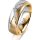 Ring 18 Karat Gelbgold/950 Platin 6.0 mm sandmatt 5 Brillanten G vs Gesamt 0,065ct