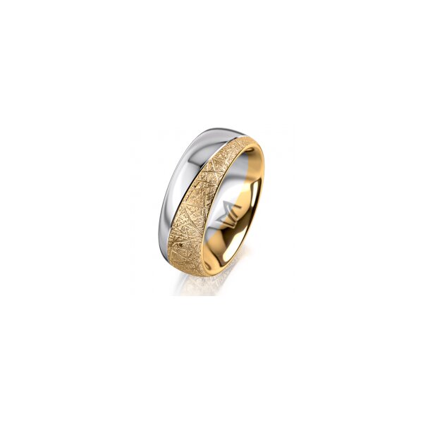 Ring 18 Karat Gelbgold/950 Platin 7.0 mm kristallmatt