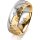 Ring 18 Karat Gelbgold/950 Platin 7.0 mm diamantmatt 1 Brillant G vs 0,035ct