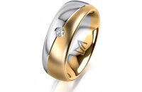Ring 18 Karat Gelbgold/950 Platin 7.0 mm l&auml;ngsmatt 1...