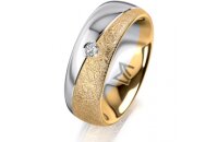 Ring 18 Karat Gelbgold/950 Platin 7.0 mm kreismatt 1...