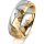 Ring 18 Karat Gelbgold/950 Platin 7.0 mm diamantmatt 1 Brillant G vs 0,065ct