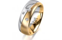 Ring 18 Karat Gelbgold/950 Platin 7.0 mm l&auml;ngsmatt 3...