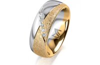 Ring 18 Karat Gelbgold/950 Platin 7.0 mm kreismatt 6...