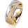 Ring 18 Karat Gelbgold/950 Platin 7.0 mm kreismatt 6 Brillanten G vs Gesamt 0,080ct