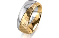 Ring 18 Karat Gelbgold/950 Platin 8.0 mm diamantmatt