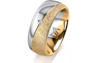 Ring 18 Karat Gelbgold/950 Platin 8.0 mm kreismatt 1...