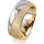 Ring 18 Karat Gelbgold/950 Platin 8.0 mm kreismatt 1 Brillant G vs 0,025ct