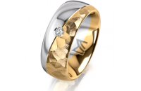Ring 18 Karat Gelbgold/950 Platin 8.0 mm diamantmatt 1...