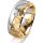 Ring 18 Karat Gelbgold/950 Platin 8.0 mm diamantmatt 1 Brillant G vs 0,065ct