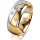 Ring 18 Karat Gelbgold/950 Platin 8.0 mm poliert 3 Brillanten G vs Gesamt 0,080ct