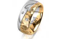 Ring 18 Karat Gelbgold/950 Platin 8.0 mm diamantmatt 3...