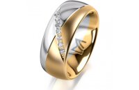 Ring 18 Karat Gelbgold/950 Platin 8.0 mm l&auml;ngsmatt 7...