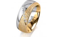 Ring 18 Karat Gelbgold/950 Platin 8.0 mm kreismatt 7...