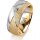 Ring 18 Karat Gelbgold/950 Platin 8.0 mm kreismatt 7 Brillanten G vs Gesamt 0,095ct