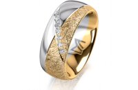 Ring 18 Karat Gelbgold/950 Platin 8.0 mm kristallmatt 7...