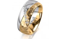 Ring 18 Karat Gelbgold/950 Platin 8.0 mm diamantmatt 7...
