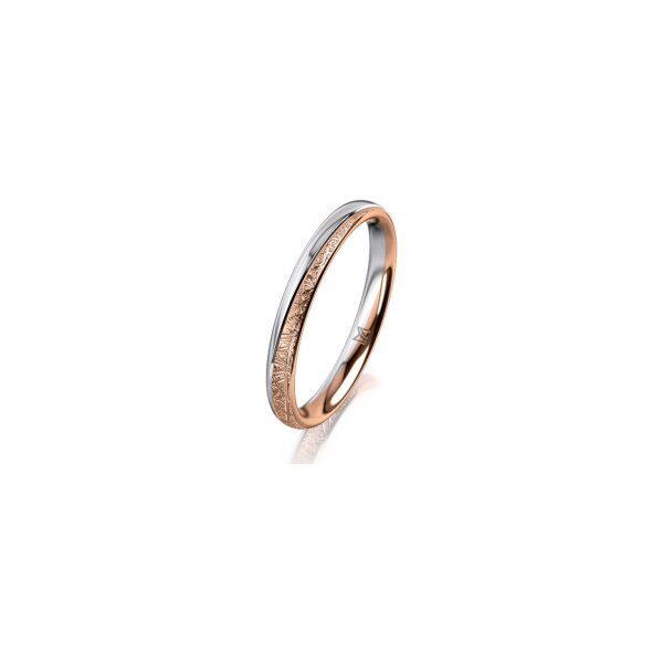 Ring 18 Karat Rotgold/950 Platin 2.5 mm kristallmatt