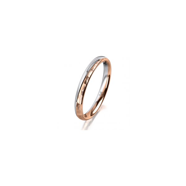 Ring 18 Karat Rotgold/950 Platin 2.5 mm diamantmatt