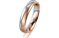 Ring 18 Karat Rotgold/950 Platin 4.0 mm sandmatt