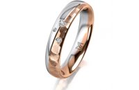 Ring 18 Karat Rotgold/950 Platin 4.0 mm diamantmatt 3...