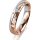 Ring 18 Karat Rotgold/950 Platin 4.0 mm diamantmatt 3 Brillanten G vs Gesamt 0,030ct