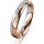 Ring 18 Karat Rotgold/950 Platin 4.0 mm poliert 4 Brillanten G vs Gesamt 0,020ct
