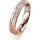 Ring 18 Karat Rotgold/950 Platin 4.0 mm kreismatt 5 Brillanten G vs Gesamt 0,035ct