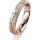 Ring 18 Karat Rotgold/950 Platin 4.0 mm kristallmatt 5 Brillanten G vs Gesamt 0,035ct