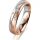 Ring 18 Karat Rotgold/950 Platin 4.5 mm sandmatt 3 Brillanten G vs Gesamt 0,035ct