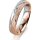 Ring 18 Karat Rotgold/950 Platin 4.5 mm kreismatt 4 Brillanten G vs Gesamt 0,025ct