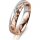 Ring 18 Karat Rotgold/950 Platin 4.5 mm diamantmatt 4 Brillanten G vs Gesamt 0,025ct
