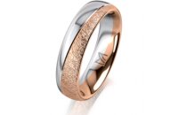 Ring 18 Karat Rotgold/950 Platin 5.0 mm kreismatt