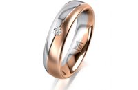 Ring 18 Karat Rotgold/950 Platin 5.0 mm l&auml;ngsmatt 1...