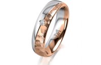 Ring 18 Karat Rotgold/950 Platin 5.0 mm diamantmatt 1...