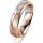 Ring 18 Karat Rotgold/950 Platin 5.0 mm sandmatt 3 Brillanten G vs Gesamt 0,040ct