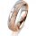 Ring 18 Karat Rotgold/950 Platin 5.0 mm kreismatt 3 Brillanten G vs Gesamt 0,040ct