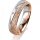 Ring 18 Karat Rotgold/950 Platin 5.0 mm kristallmatt 3 Brillanten G vs Gesamt 0,040ct