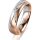 Ring 18 Karat Rotgold/950 Platin 5.0 mm l&auml;ngsmatt 5 Brillanten G vs Gesamt 0,035ct