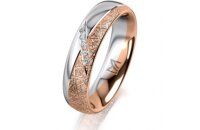 Ring 18 Karat Rotgold/950 Platin 5.0 mm kristallmatt 5...