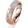 Ring 18 Karat Rotgold/950 Platin 5.0 mm kreismatt 5 Brillanten G vs Gesamt 0,055ct